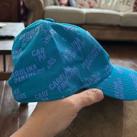 Carolina Panthers Hat Blue New Era 9Twenty Strap Back Baseball Cap. Women’s. - Picture 6 of 9